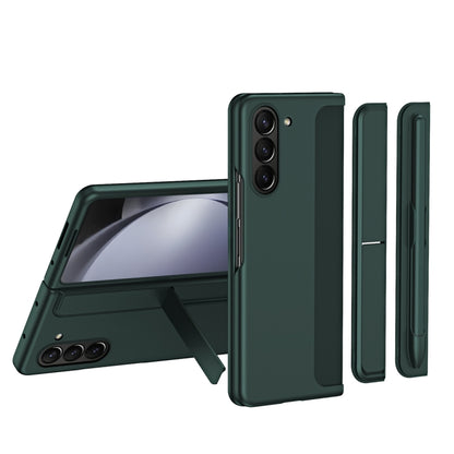 For Samsung Galaxy Z Fold6 5G 2 in 1 Holder Shockproof Phone Case with Pen Slot(Green) - Galaxy Z Fold6 5G Cases by buy2fix | Online Shopping UK | buy2fix