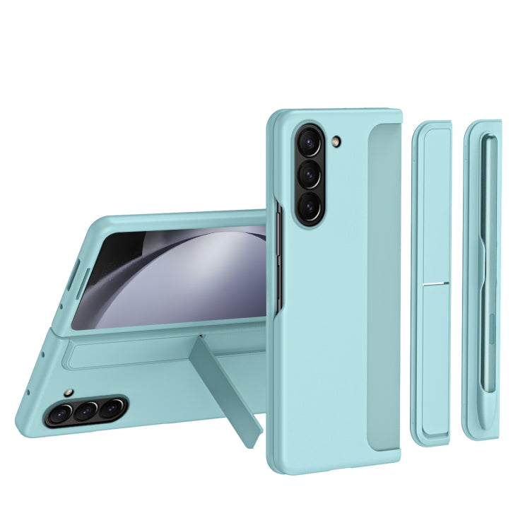 For Samsung Galaxy Z Fold6 5G 2 in 1 Holder Shockproof Phone Case with Pen Slot(Teal) - Galaxy Z Fold6 5G Cases by buy2fix | Online Shopping UK | buy2fix