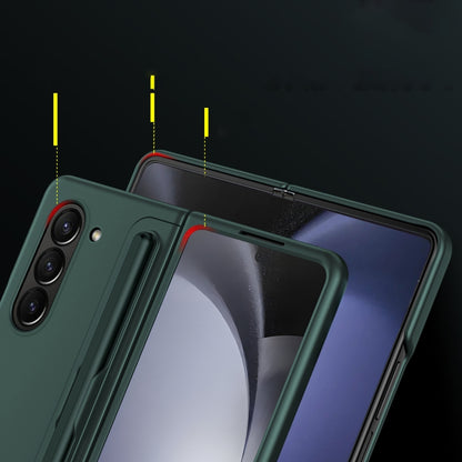 For Samsung Galaxy Z Fold6 5G 2 in 1 Holder Shockproof Phone Case with Pen Slot(Teal) - Galaxy Z Fold6 5G Cases by buy2fix | Online Shopping UK | buy2fix