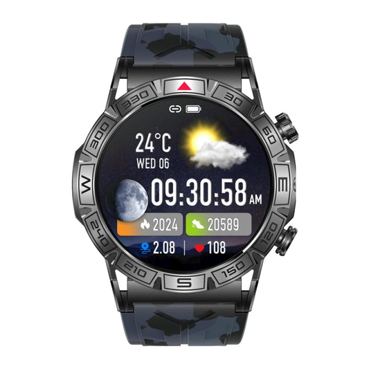 KC80 1.43 inch Color Screen Smart Watch, Support AI Voice Assistant / Bluetooth Call(Camouflage Black) by buy2fix