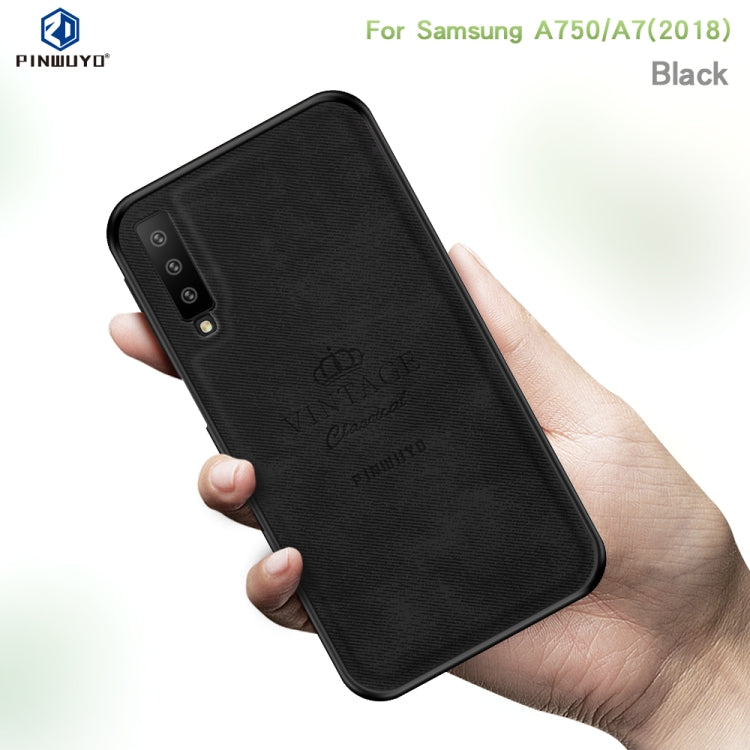 PINWUYO Shockproof Waterproof Full Coverage PC + TPU + Skin Protective Case for Galaxy A7 2018/A750(Black) - Galaxy Phone Cases by PINWUYO | Online Shopping UK | buy2fix