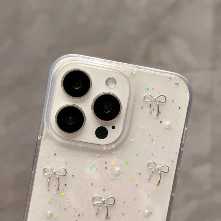 For iPhone 16 Pro Small Fresh Bow TPU Phone Case(Golden Bow) by buy2fix