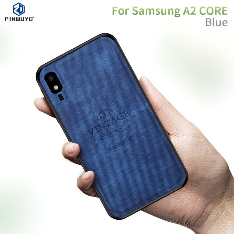 PINWUYO Shockproof Waterproof Full Coverage PC + TPU + Skin Protective Case for Galaxy A2 Core(Blue) - Galaxy Phone Cases by PINWUYO | Online Shopping UK | buy2fix