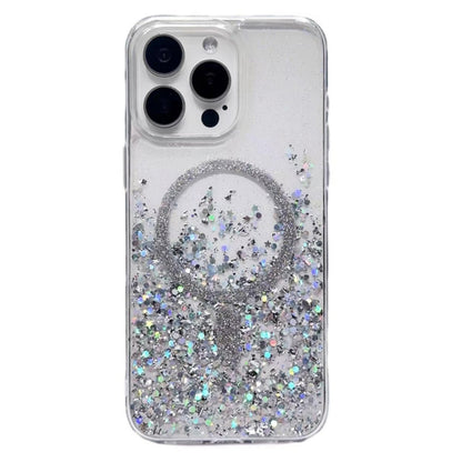 For iPhone 15 Pro Gradient Glitter MagSafe PC Hybrid TPU Phone Case(Gradient Silver) - iPhone 15 Pro Cases by buy2fix | Online Shopping UK | buy2fix