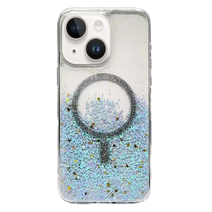 For iPhone 14 Plus Gradient Glitter MagSafe PC Hybrid TPU Phone Case(Gradient Blue) - iPhone 14 Plus Cases by buy2fix | Online Shopping UK | buy2fix