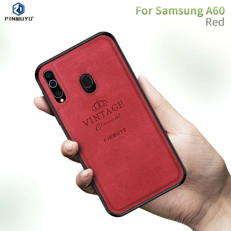 PINWUYO Shockproof Waterproof Full Coverage PC + TPU + Skin Protective Case for Galaxy A60(Red) - Galaxy Phone Cases by PINWUYO | Online Shopping UK | buy2fix