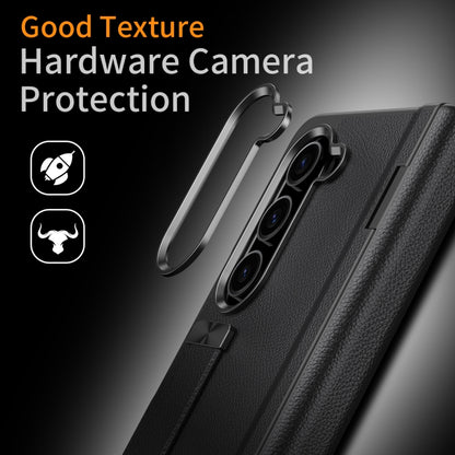 For Samsung Galaxy Z Fold6 5G All-inclusive Shockproof Phone Case with Holder(Black) - Galaxy Z Fold6 5G Cases by buy2fix | Online Shopping UK | buy2fix