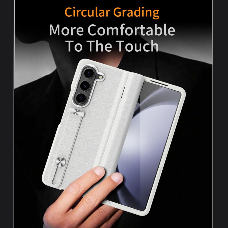 For Samsung Galaxy Z Fold6 5G All-inclusive Shockproof Phone Case with Holder(White) - Galaxy Z Fold6 5G Cases by buy2fix | Online Shopping UK | buy2fix