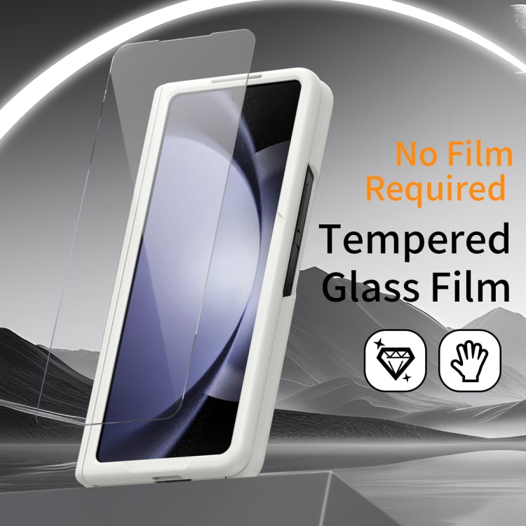 For Samsung Galaxy Z Fold6 5G All-inclusive Shockproof Phone Case with Holder(White) - Galaxy Z Fold6 5G Cases by buy2fix | Online Shopping UK | buy2fix