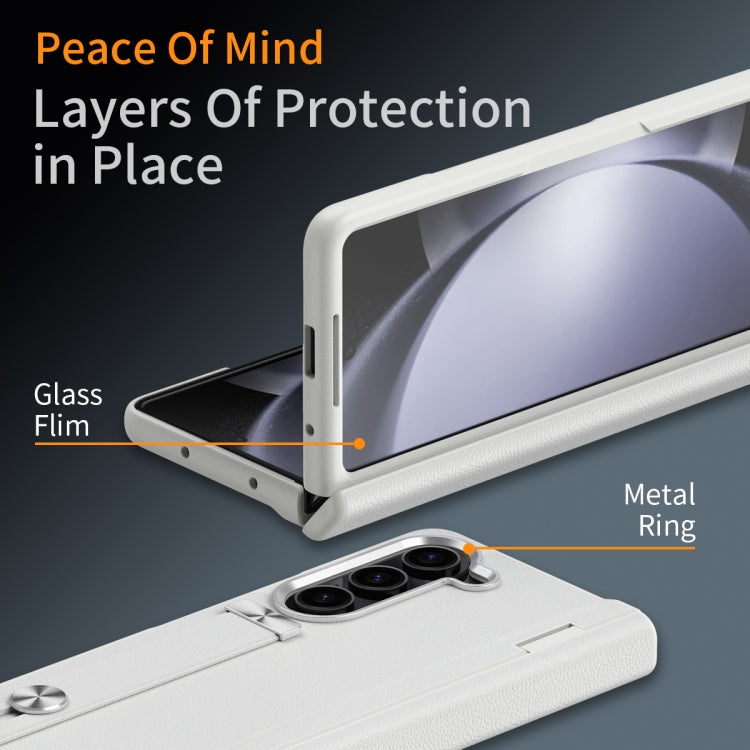 For Samsung Galaxy Z Fold6 5G All-inclusive Shockproof Phone Case with Holder(White) - Galaxy Z Fold6 5G Cases by buy2fix | Online Shopping UK | buy2fix