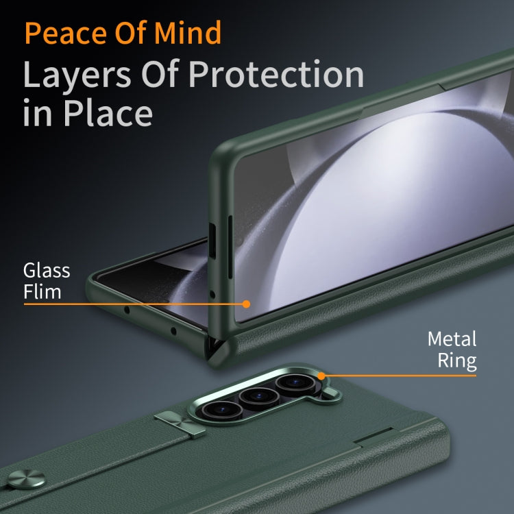 For Samsung Galaxy Z Fold6 5G All-inclusive Shockproof Phone Case with Holder(Green) - Galaxy Z Fold6 5G Cases by buy2fix | Online Shopping UK | buy2fix