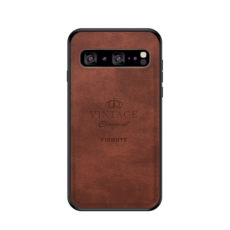 PINWUYO Shockproof Waterproof Full Coverage PC + TPU + Skin Protective Case for Galaxy S10 5G(Brown) - Galaxy Phone Cases by PINWUYO | Online Shopping UK | buy2fix