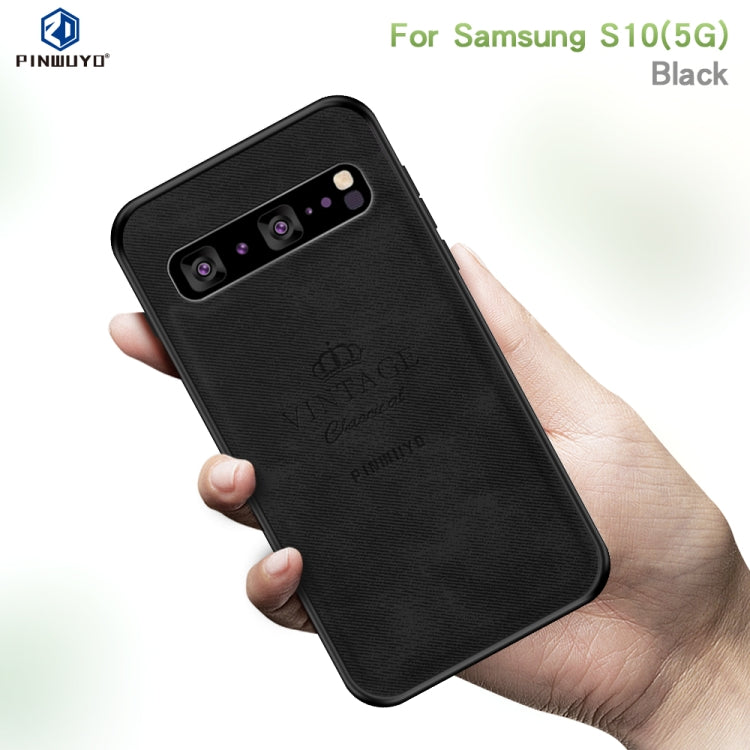 PINWUYO Shockproof Waterproof Full Coverage PC + TPU + Skin Protective Case for Galaxy S10 5G(Brown) - Galaxy Phone Cases by PINWUYO | Online Shopping UK | buy2fix