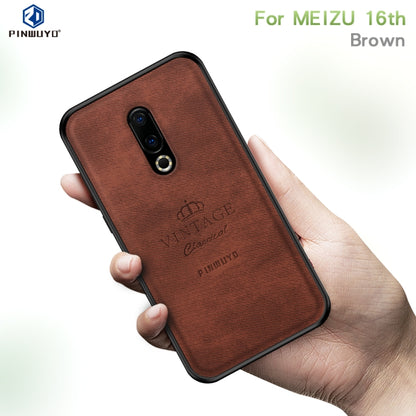 PINWUYO Shockproof Waterproof Full Coverage PC + TPU + Skin Protective Case for Meizu 16th(Brown) - Meizu by PINWUYO | Online Shopping UK | buy2fix