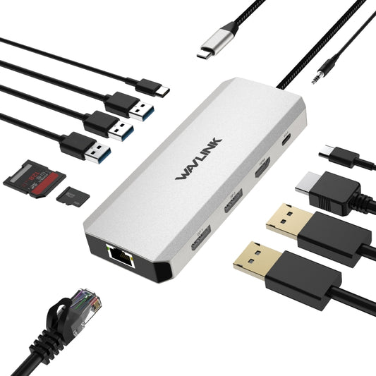 WAVLINK UMD306 12 in 1 Dual 8K Triple Monitor Multiport Adapter by WAVLINK