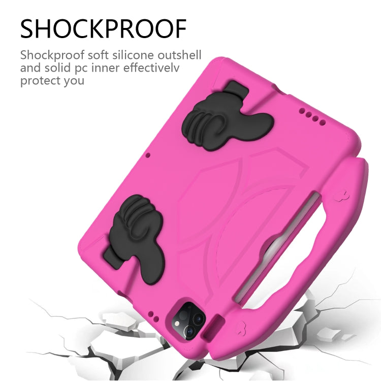 For iPad Pro 11 2024 Children EVA Shockproof Tablet Case with Thumb Bracket(RoseRed) - iPad Pro 11 2024 Cases by buy2fix | Online Shopping UK | buy2fix