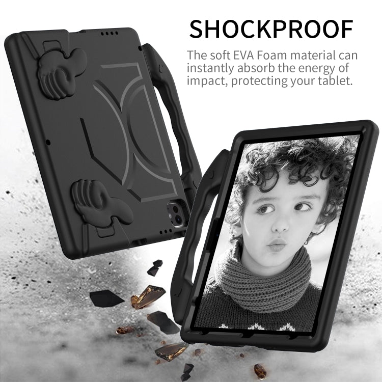 For iPad Pro 12.9 2022 / 2021 / 2020 Children EVA Shockproof Tablet Case with Thumb Bracket(Black) - iPad Pro 12.9 (2022/2021) Cases by buy2fix | Online Shopping UK | buy2fix