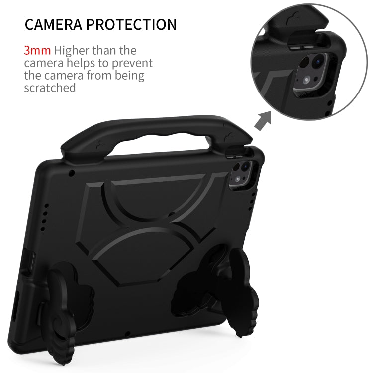 For iPad Pro 12.9 2022 / 2021 / 2020 Children EVA Shockproof Tablet Case with Thumb Bracket(Black) - iPad Pro 12.9 (2022/2021) Cases by buy2fix | Online Shopping UK | buy2fix