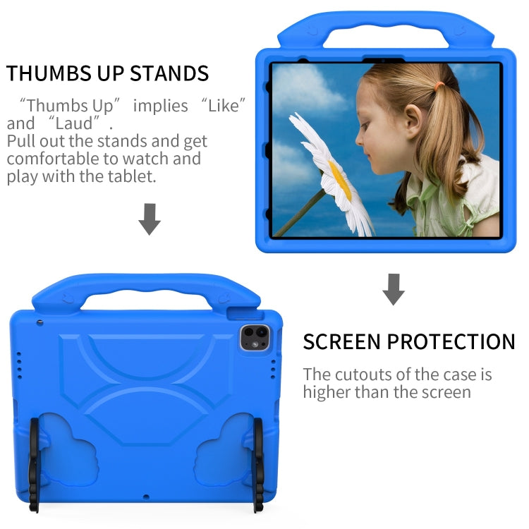 For iPad Pro 12.9 2022 / 2021 / 2020 Children EVA Shockproof Tablet Case with Thumb Bracket(Blue) - iPad Pro 12.9 (2022/2021) Cases by buy2fix | Online Shopping UK | buy2fix