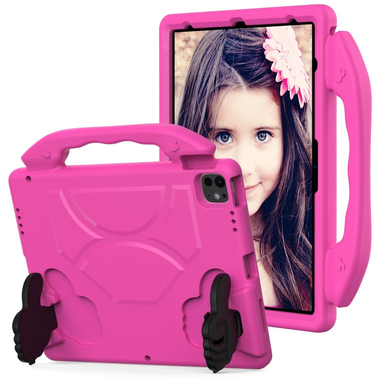 For iPad Pro 12.9 2022 / 2021 / 2020 Children EVA Shockproof Tablet Case with Thumb Bracket(RoseRed) - iPad Pro 12.9 (2022/2021) Cases by buy2fix | Online Shopping UK | buy2fix