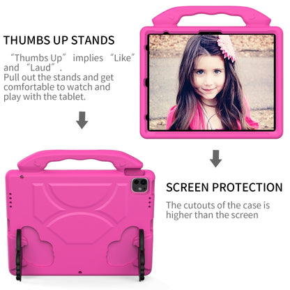For iPad Pro 12.9 2022 / 2021 / 2020 Children EVA Shockproof Tablet Case with Thumb Bracket(RoseRed) - iPad Pro 12.9 (2022/2021) Cases by buy2fix | Online Shopping UK | buy2fix