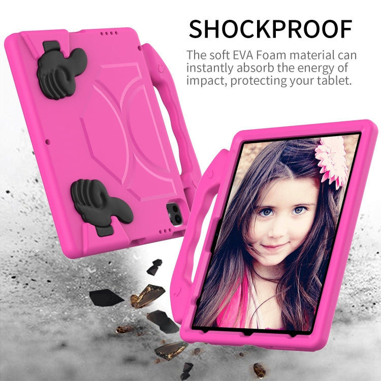 For iPad Pro 12.9 2022 / 2021 / 2020 Children EVA Shockproof Tablet Case with Thumb Bracket(RoseRed) - iPad Pro 12.9 (2022/2021) Cases by buy2fix | Online Shopping UK | buy2fix