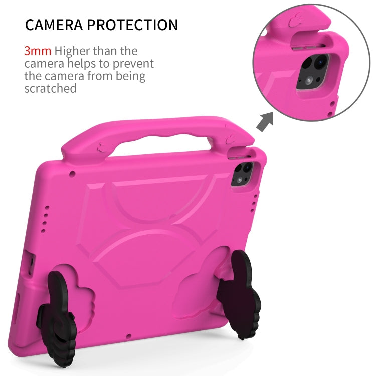 For iPad Pro 12.9 2022 / 2021 / 2020 Children EVA Shockproof Tablet Case with Thumb Bracket(RoseRed) - iPad Pro 12.9 (2022/2021) Cases by buy2fix | Online Shopping UK | buy2fix