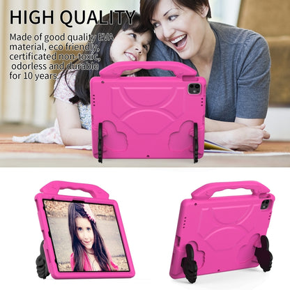 For iPad Pro 12.9 2022 / 2021 / 2020 Children EVA Shockproof Tablet Case with Thumb Bracket(RoseRed) - iPad Pro 12.9 (2022/2021) Cases by buy2fix | Online Shopping UK | buy2fix