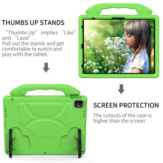 For iPad Pro 12.9 2022 / 2021 / 2020 Children EVA Shockproof Tablet Case with Thumb Bracket(Green) - iPad Pro 12.9 (2022/2021) Cases by buy2fix | Online Shopping UK | buy2fix