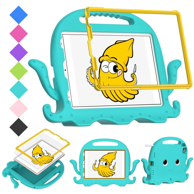 For iPad Air 11 2025 / 2024 Octopus Style EVA Hybrid PC Shockproof Tablet Case with Strap(Glacial Green) by buy2fix