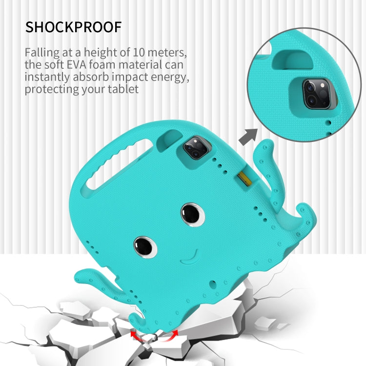 For iPad Air 11 2025 / 2024 Octopus Style EVA Hybrid PC Shockproof Tablet Case with Strap(Glacial Green) by buy2fix