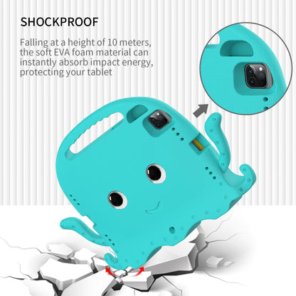 For iPad Air 11 2025 / 2024 Octopus Style EVA Hybrid PC Shockproof Tablet Case with Strap(Glacial Green) by buy2fix