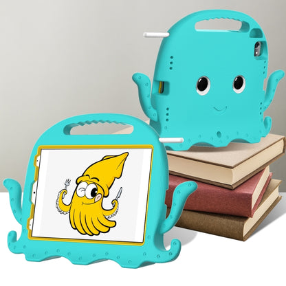 For iPad Air 11 2025 / 2024 Octopus Style EVA Hybrid PC Shockproof Tablet Case with Strap(Glacial Green) by buy2fix