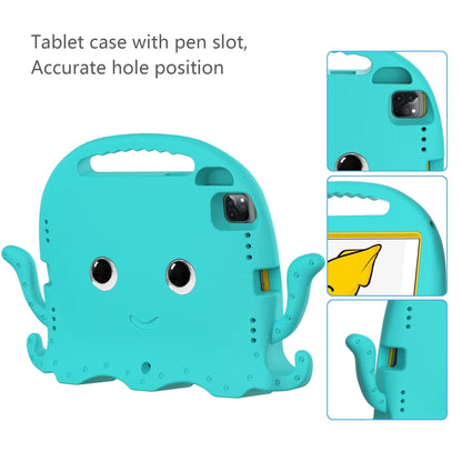 For iPad Air 11 2025 / 2024 Octopus Style EVA Hybrid PC Shockproof Tablet Case with Strap(Glacial Green) by buy2fix