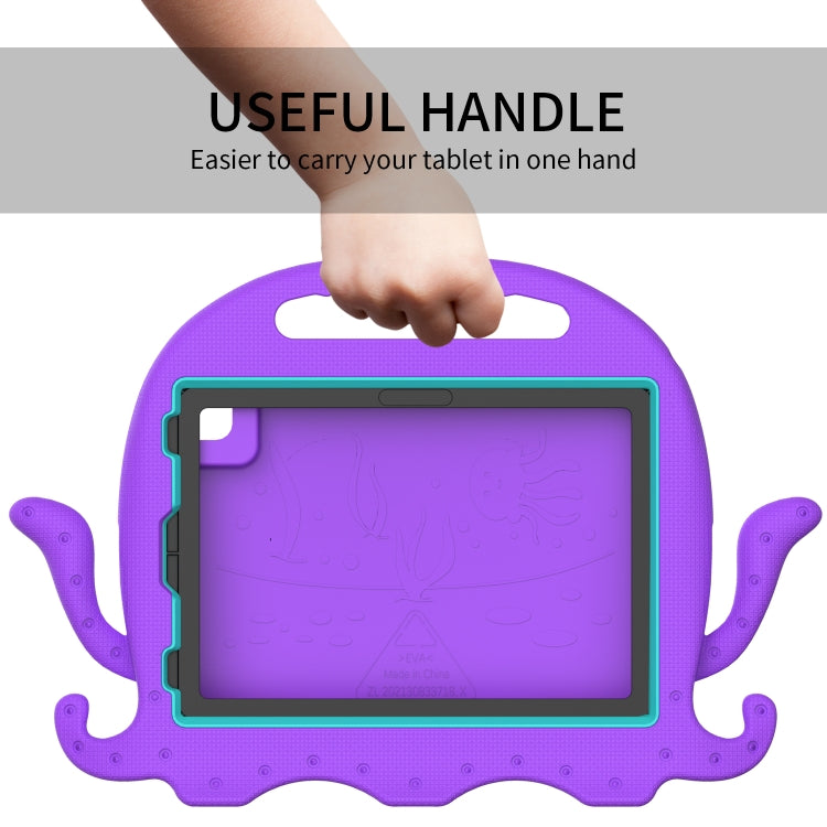 For iPad Air 11 2025 / 2024 Octopus Style EVA Hybrid PC Shockproof Tablet Case with Strap(Purple) by buy2fix