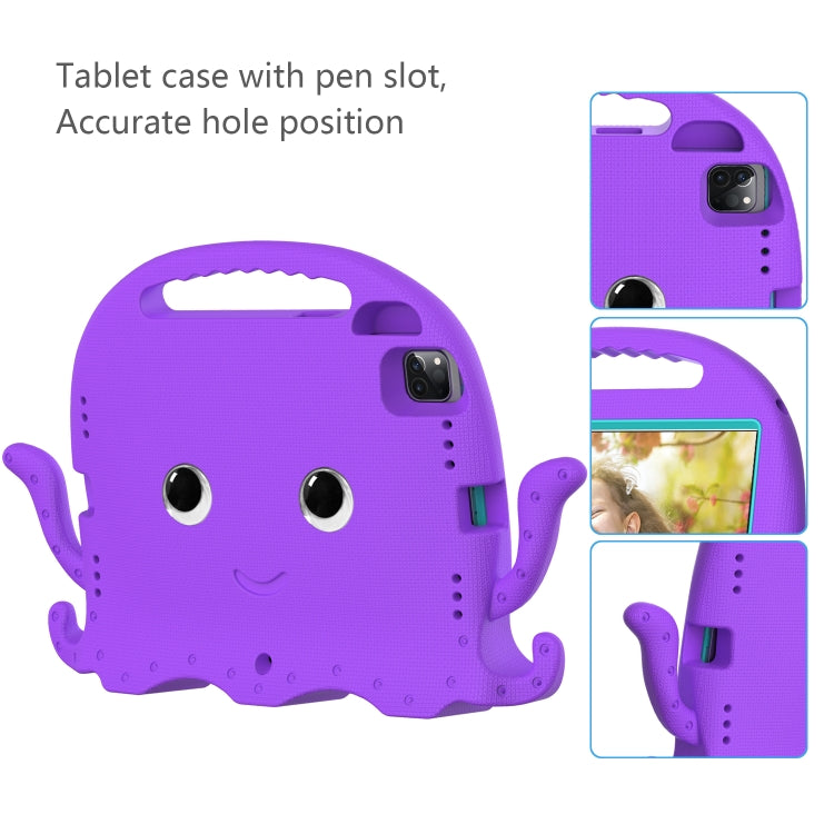 For iPad Air 11 2025 / 2024 Octopus Style EVA Hybrid PC Shockproof Tablet Case with Strap(Purple) by buy2fix