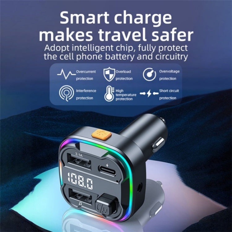 C3 Dual USB Car Charger Bluetooth Hands-free Call Adapter FM Transmitter Car MP3 Music Player - Car Charger by buy2fix | Online Shopping UK | buy2fix