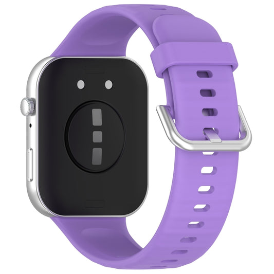 For Huawei Watch Fit3 Silicone Soft Watch Band + Clear Watch Protective Case Set(Lilac Purple) by buy2fix