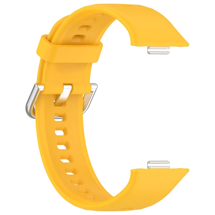 For Huawei Watch Fit3 Silicone Soft Watch Band + Clear Watch Protective Case Set(Yellow) - Watch Bands by buy2fix | Online Shopping UK | buy2fix