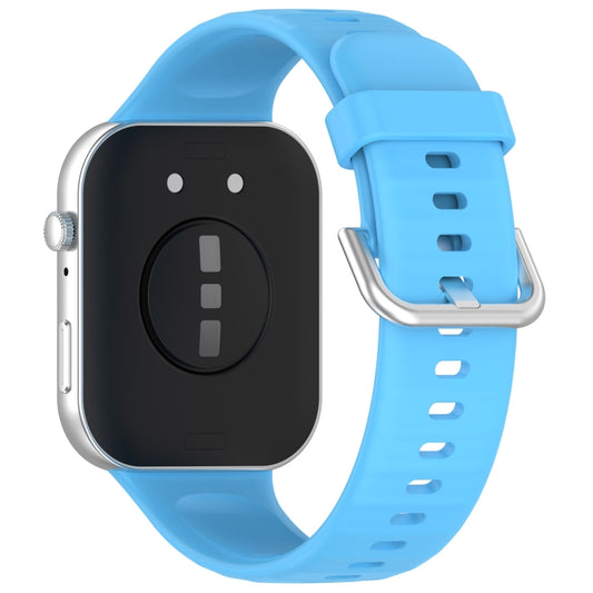 For Huawei Watch Fit3 Silicone Soft Watch Band + Clear Watch Protective Case Set(Sky Blue) by buy2fix