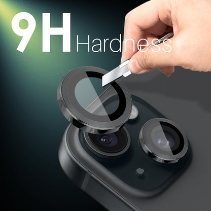 For iPhone 15 / 15 Plus / 14 / 14 Plus NORTHJO 3 Set 6pcs Camera Lens Protector Cover Metal Ring Film(Black) - iPhone 15 Tempered Glass by NORTHJO | Online Shopping UK | buy2fix