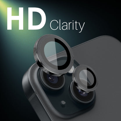 For iPhone 15 / 15 Plus / 14 / 14 Plus NORTHJO 3 Set 6pcs Camera Lens Protector Cover Metal Ring Film(Black) - iPhone 15 Tempered Glass by NORTHJO | Online Shopping UK | buy2fix