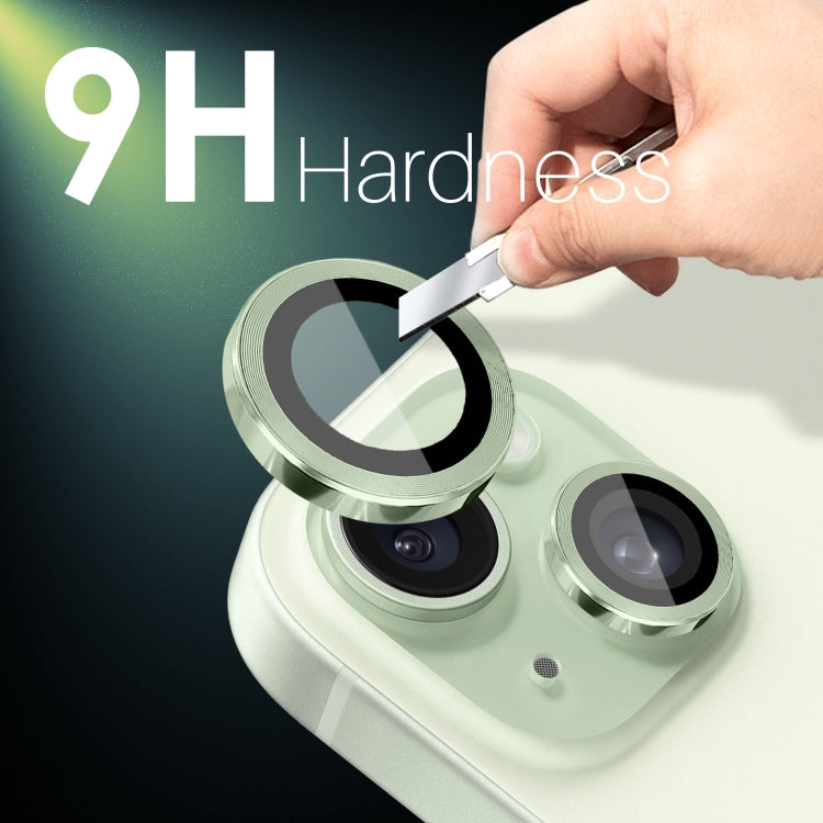 For iPhone 15 / 15 Plus / 14 / 14 Plus NORTHJO 3 Set 6pcs Camera Lens Protector Cover Metal Ring Film(Green) - iPhone 15 Tempered Glass by NORTHJO | Online Shopping UK | buy2fix