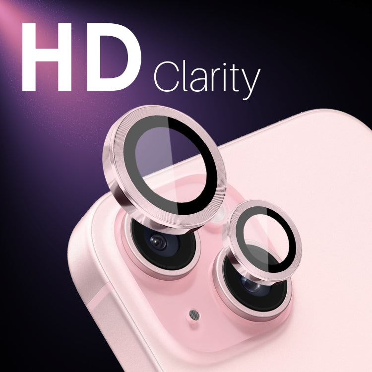 For iPhone 15 / 15 Plus / 14 / 14 Plus NORTHJO 3 Set 6pcs Camera Lens Protector Cover Metal Ring Film(Pink) - iPhone 15 Tempered Glass by NORTHJO | Online Shopping UK | buy2fix