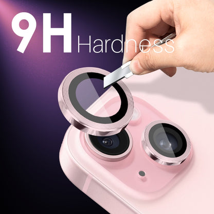 For iPhone 15 / 15 Plus / 14 / 14 Plus NORTHJO 3 Set 6pcs Camera Lens Protector Cover Metal Ring Film(Pink) - iPhone 15 Tempered Glass by NORTHJO | Online Shopping UK | buy2fix