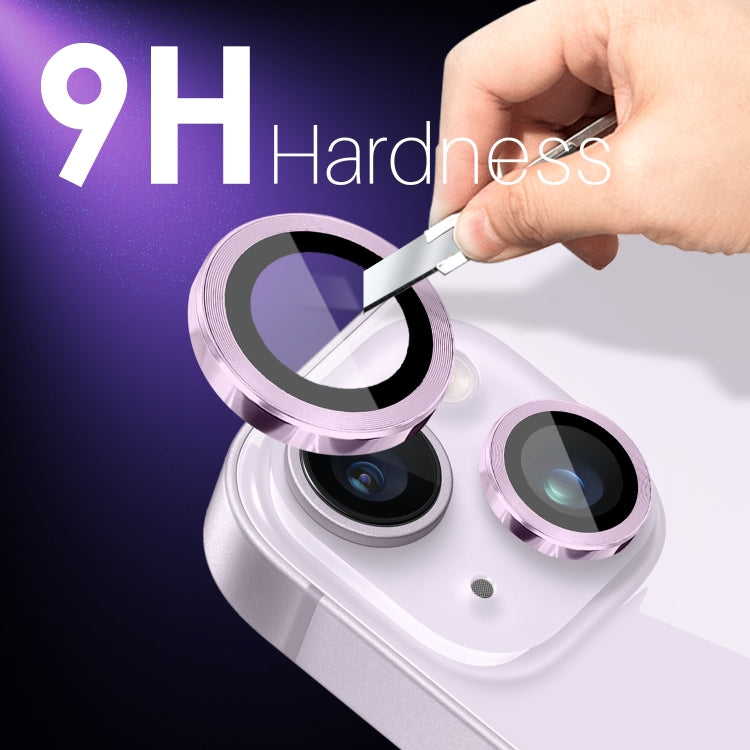 For iPhone 15 / 15 Plus / 14 / 14 Plus NORTHJO 3 Set 6pcs Camera Lens Protector Cover Metal Ring Film(Purple) - iPhone 15 Tempered Glass by NORTHJO | Online Shopping UK | buy2fix