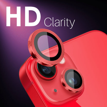 For iPhone 15 / 15 Plus / 14 / 14 Plus NORTHJO 3 Set 6pcs Camera Lens Protector Cover Metal Ring Film(Red) - iPhone 15 Tempered Glass by NORTHJO | Online Shopping UK | buy2fix