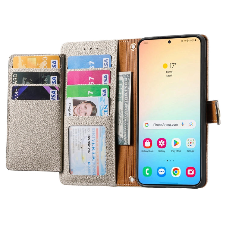 For Samsung Galaxy S25 5G Love Zipper Lanyard Leather Phone Case(Gray) by buy2fix