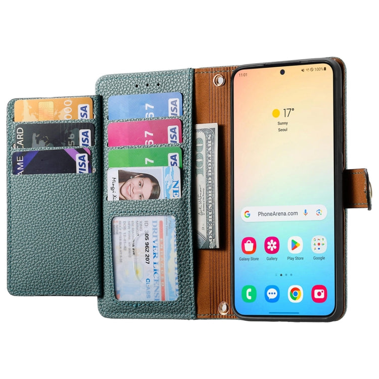 For Samsung Galaxy S25+ 5G Love Zipper Lanyard Leather Phone Case(Green) by buy2fix
