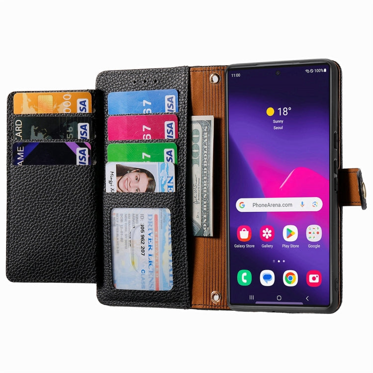 For Samsung Galaxy S25 Ultra 5G Love Zipper Lanyard Leather Phone Case(Black) by buy2fix